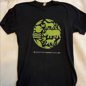 Black Graphic T-Shirt with Green Design